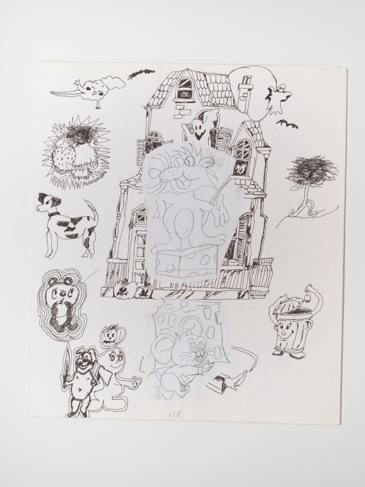 James Cooper Sketchbook Pages 128 ~ 129, 2023 Collage; ink and pencil on sketch book paper (double-sided) 28 x 32.5 cm