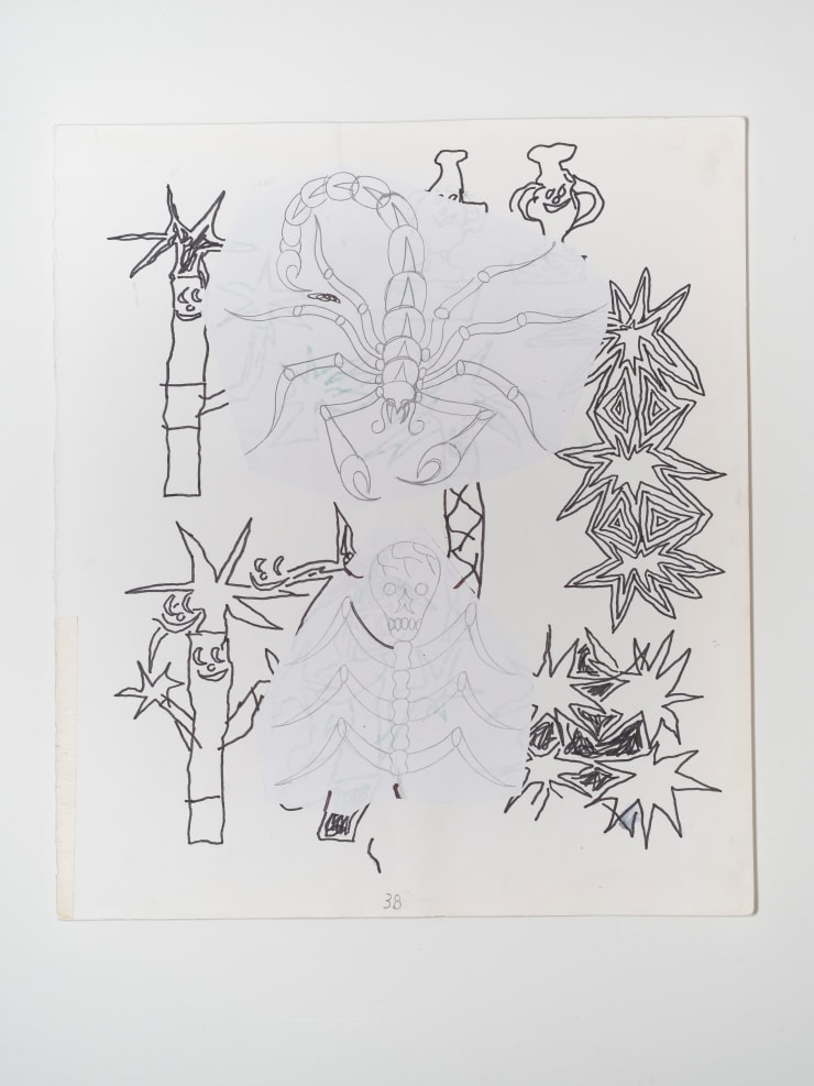 James Cooper Sketchbook Pages 38 ~ 39, 2023 Collage; ink and pencil on sketch book paper (double-sided) 28 x 32.5 cm