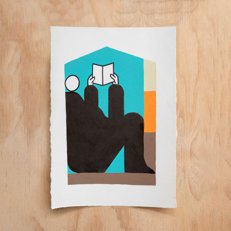 Michael Fikaris 1973 ~ PresentReading Is a Type of Freedom 01 (Mural Study), 2024 Signed (Initials) on Front Ink & gouache on acid free paper 32.5 × 23 cm