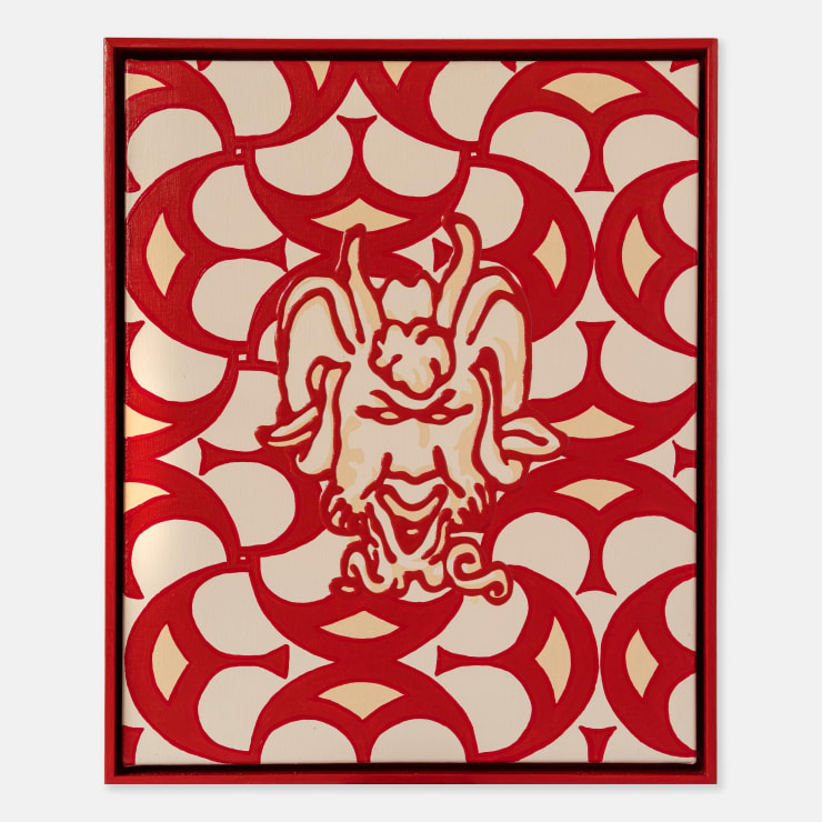 Lucas Croall Somebody Stop Me, 2023 Acrylic, Aerosol, Gloss and Enamel on Linen 54 x 44 cm (unframed) 57 x 47 x 6 cm (framed)