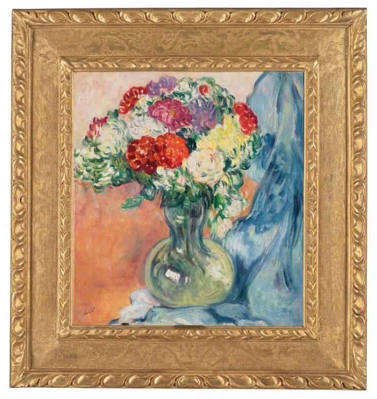 Louis Valtat (1869-1952), Chrysanthèmes au drap bleu, circa 1910