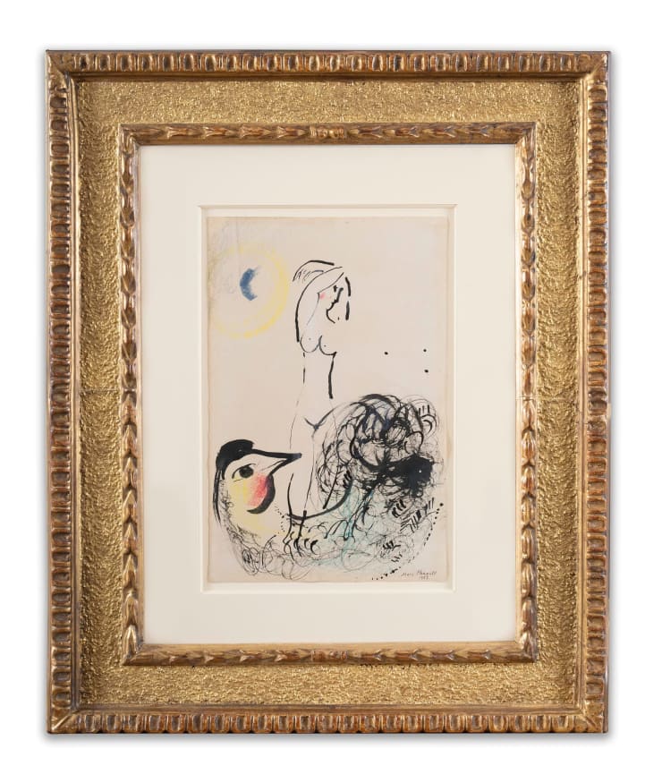 Marc Chagall (1887-1985), Nu sur coq, 1957