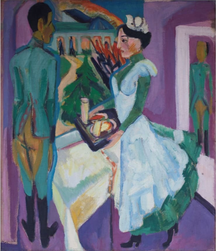 Ernst Ludwig Kirchner (1880-1938), Offizier und Kellnerin, 1915