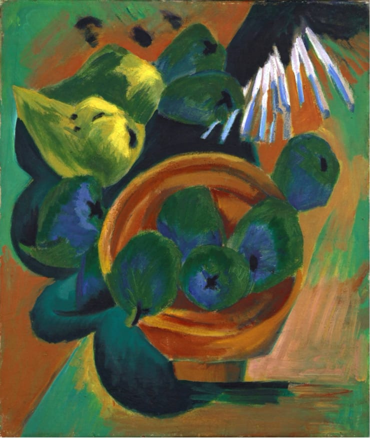 Ernst Ludwig Kirchner (1880-1938), Stilleben mit Holzschale und Quitten (Still life with wooden bowl and quinces), 1918
