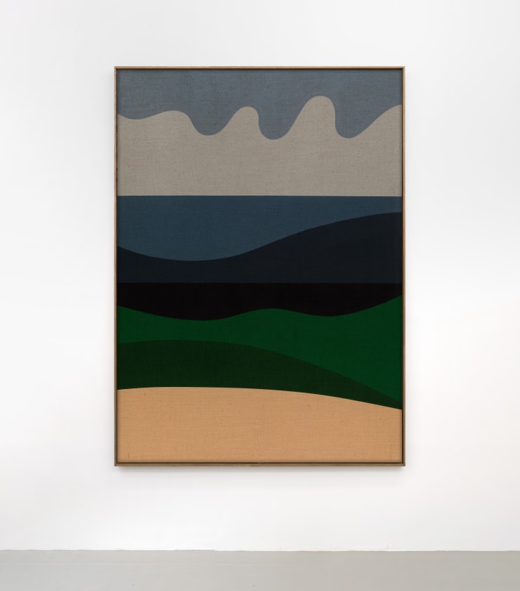 Antonio Ballester Moreno Azul Verde Negro 8h, 2024 Acrílica sobre juta [Acrylic on burlap] 200 x 145 cm [78 1/2 x 57 in.]