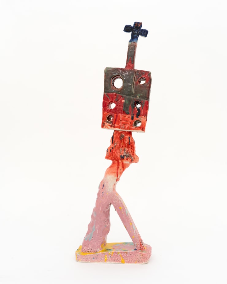 Blå, rød og lyserød figur/Blue, Red and Pink Figure