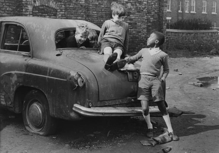 Shirley Baker Untitled, (Children and car), 1965 Vintage gelatin silver print 19.9 x 28.5 cms 7 7/8 x 11 1/4 ins