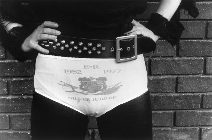 Caroline Coon, Ari-up, lead singer of The Slits in her Silver Jubilee Knickers, Sussex University, Brighton, 1977