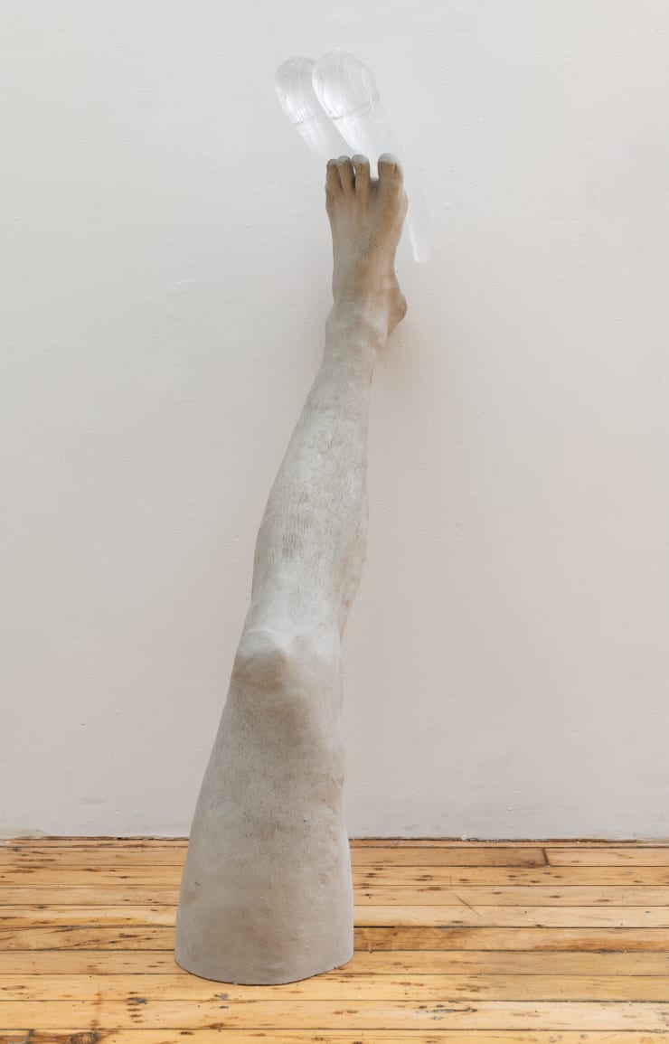 Martha Friedman Slipper, 2024 concrete, glass, human hair 37 x 7.5 x 17 inches