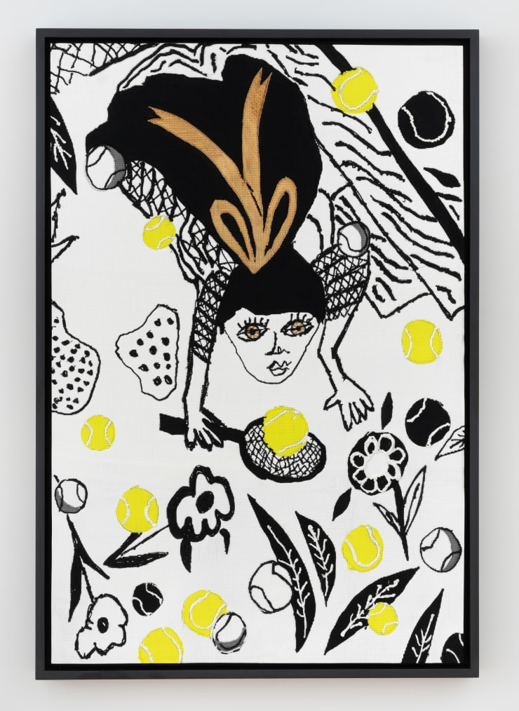 Summer Wheat TBT, 2025 acrylic paint and gouache on aluminum mesh 36 x 24 inches