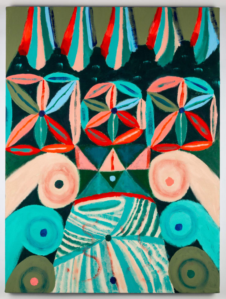 Niki Ford Temple Drag, 2024 acrylic, flashe and archival marker on canvas 40 x 30 inches