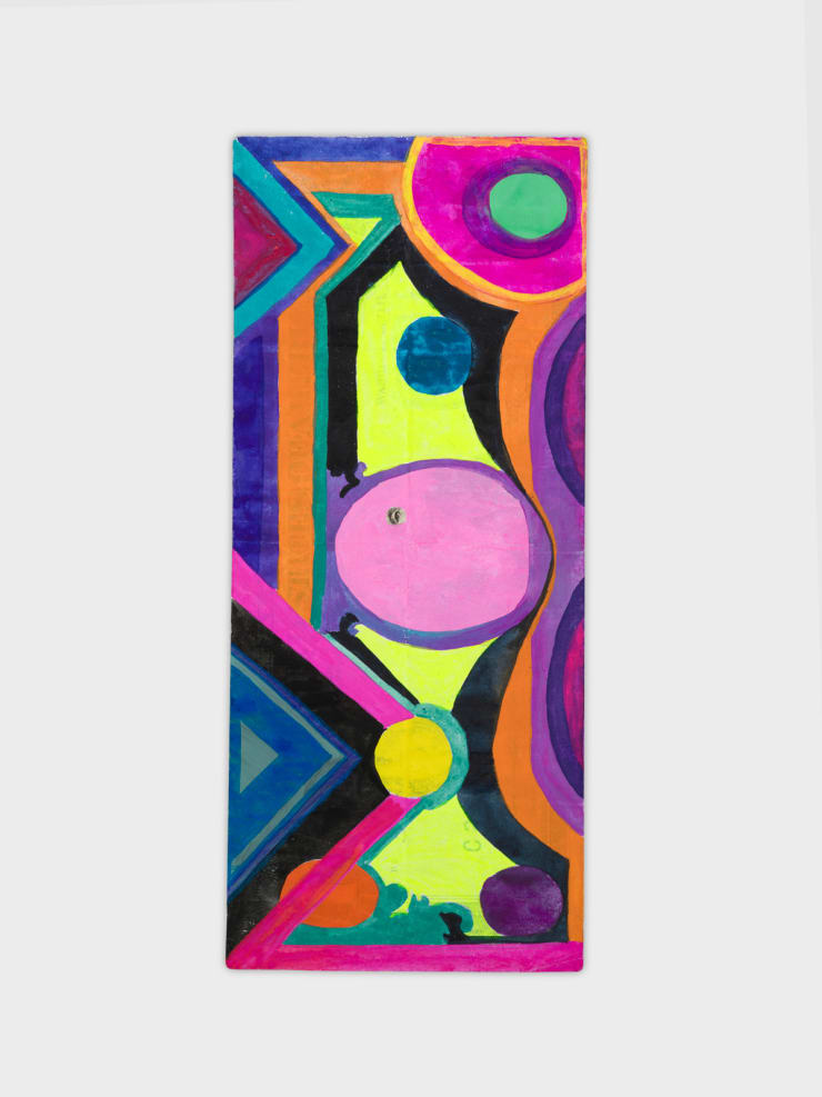Sarah Cain $talisman, 2023 acrylic and gouache on dollar bill 6.25 x 2.6 inches 10.5 x 7 x 1.25 inches Framed