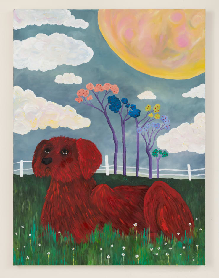 Mickey Lee The Reddest Dog, 2024 oil on canvas 48 x 36 inches