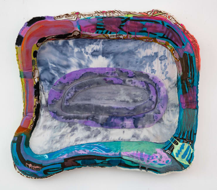 Meg Lipke Purple Blob , 2020 Acrylic on muslin and faux silk with polyester fill 33 x 40 x 4 inches