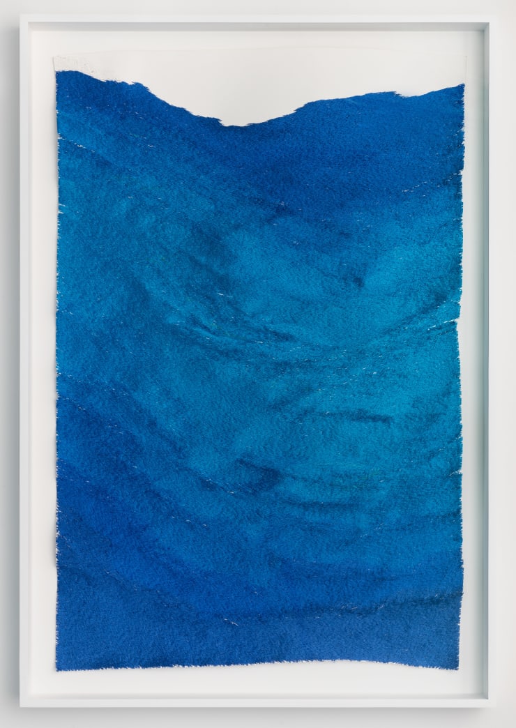 Jessie Henson On the Line V, 2024 Polyester and rayon thread on paper 44 x 29 x 2 inches 48 3/16 x 33 1/8 x 3 1/2 inches framed