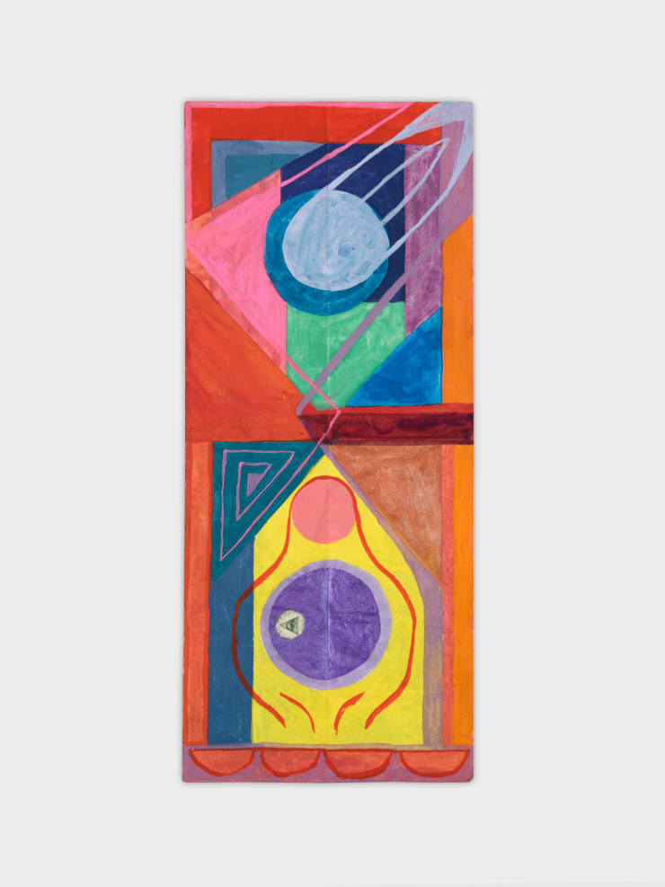 Sarah Cain $talisman, 2023 acrylic and gouache on dollar bill 6.25 x 2.6 inches 10.5 x 7 x 1.25 inches Framed