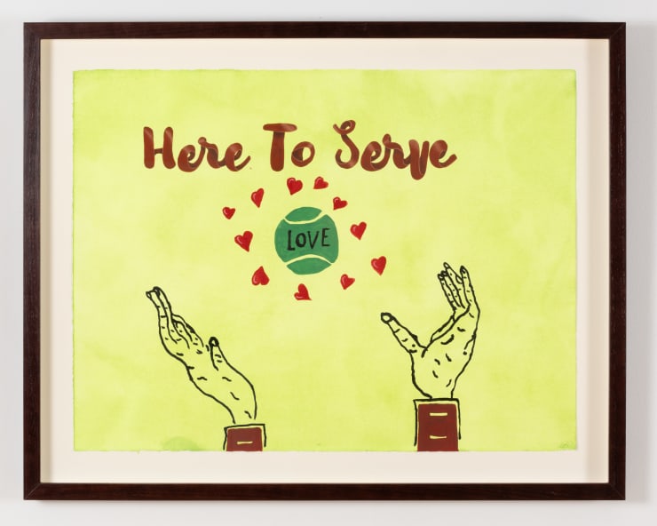 Joel Mesler Here to Serve, 2025 pigment and dye on rag paper 30 x 22 inches