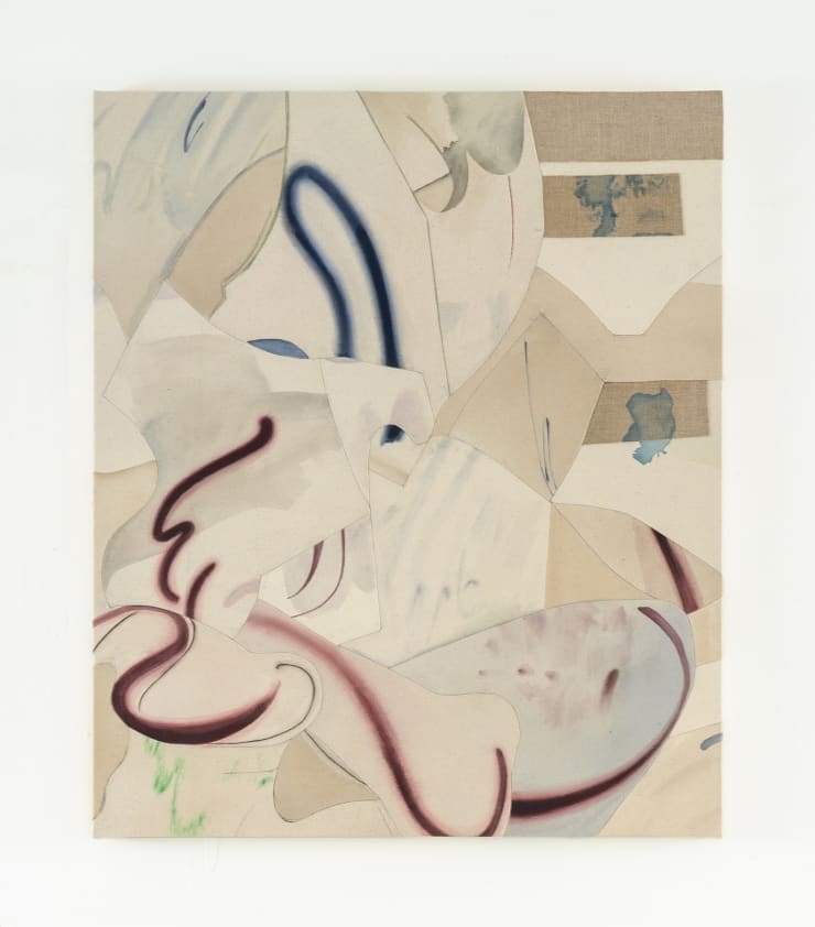 Claire Oswalt Siting Down With My Subconscious, 2024 acrylic on sewn canvas 32 x 27 inches