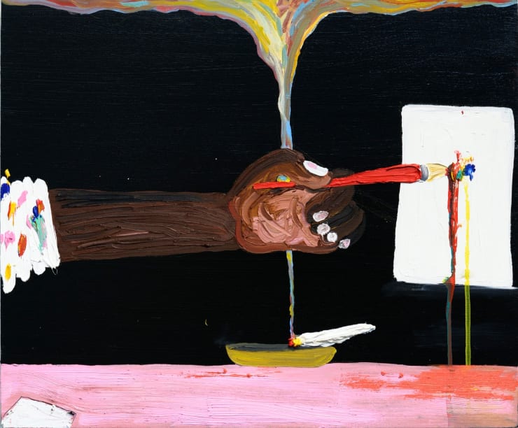 Devin Troy Strother Black Night Painter, 2021 oil and acrylic on linen 20 x 24 inches