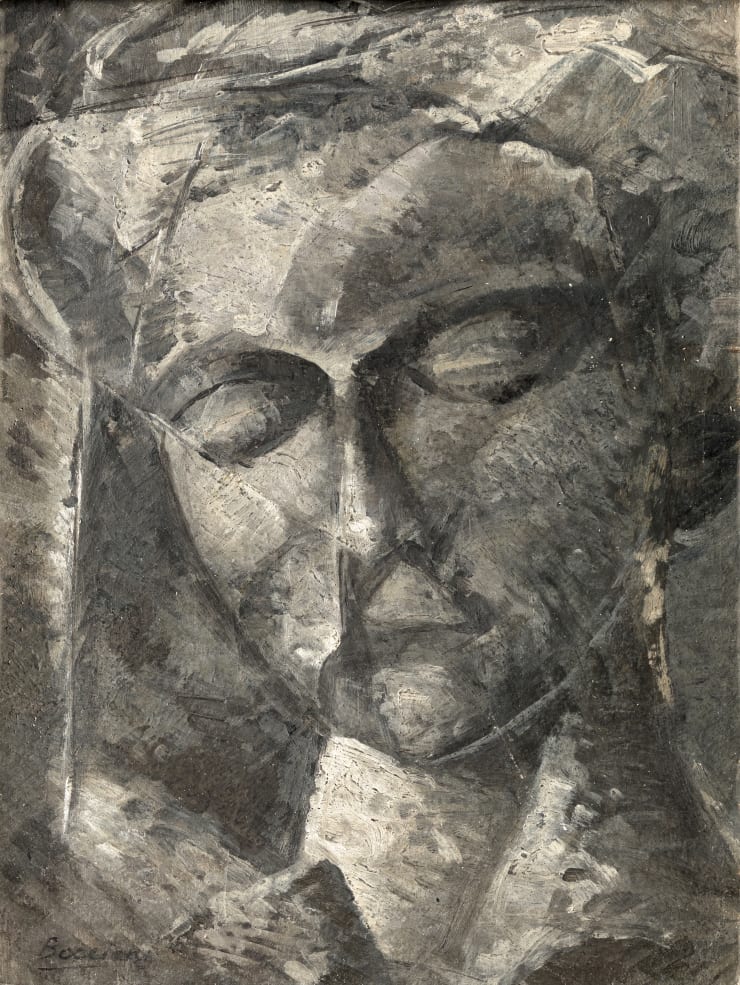 Umberto Boccioni, Female head, 1914