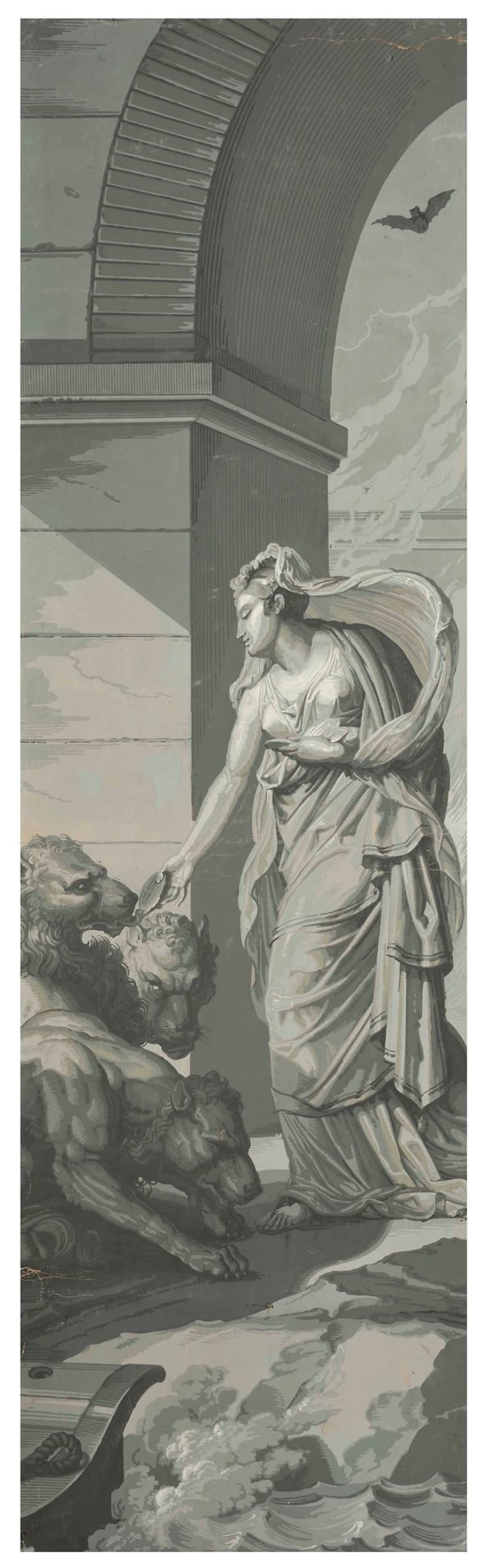 Merry-Joseph Blondel e Louis Lafitte, Series of 12 papiers peints, Dufour manufacture, Paris, early 19th sec.