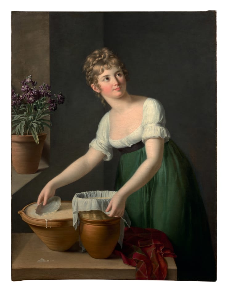 Marie-Victoire Lemoine, Young woman making Cheese