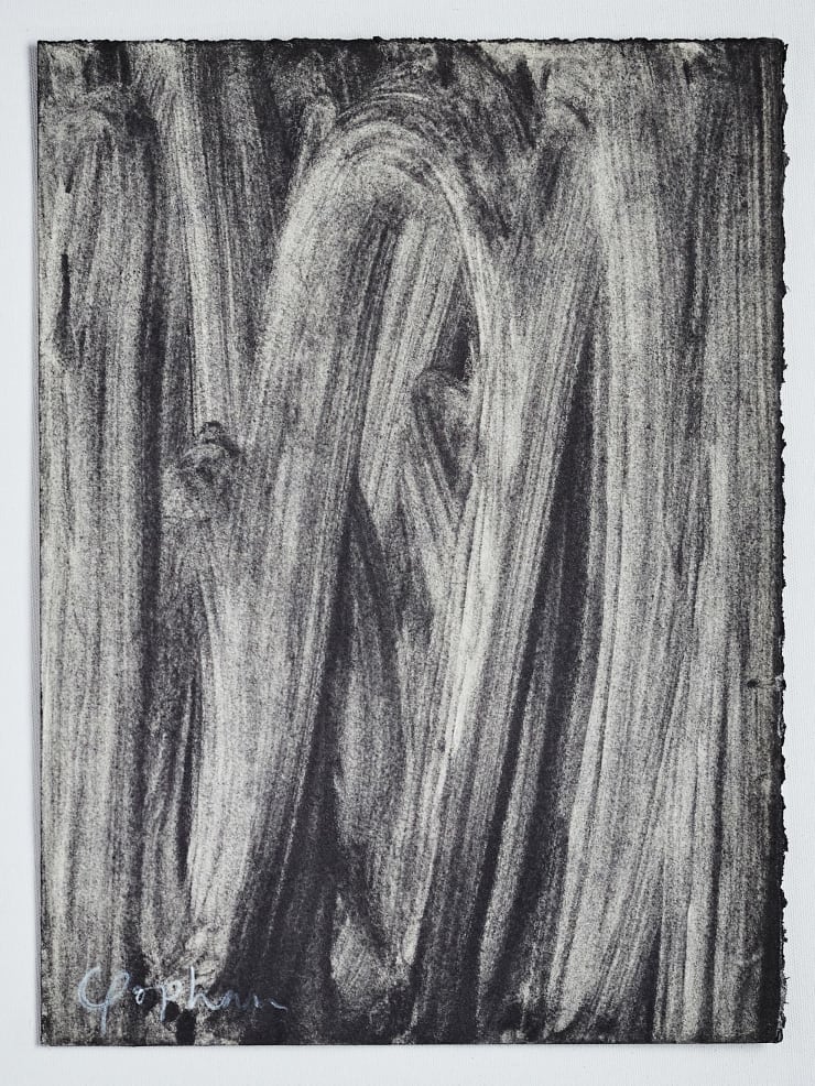 Current, 2021 Carbon powder on Somerset 300gsm paper 45 x 35cm