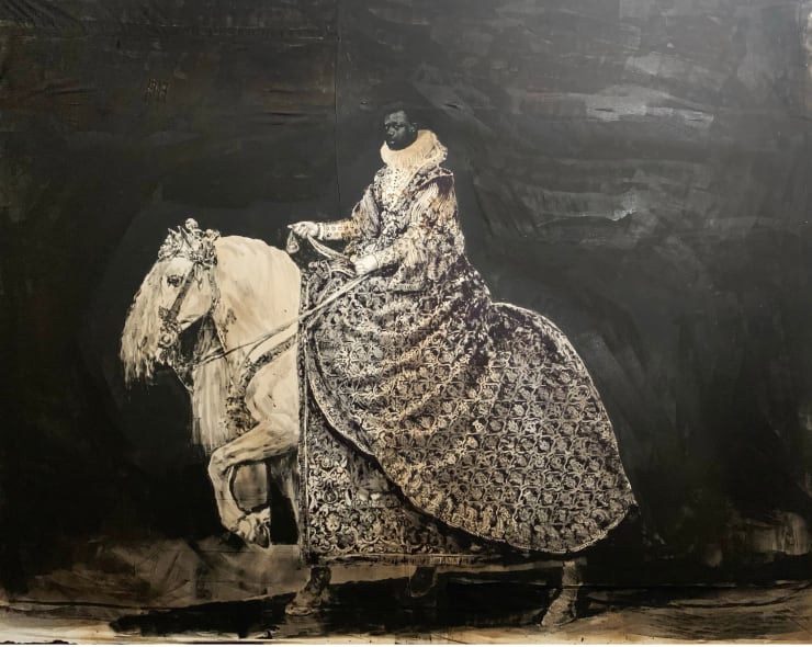 Roméo Mivekannin, La reine Isabelle de France à cheval, d'après Velazquez, 2023