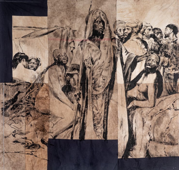 Roméo Mivekannin, Le marché aux esclaves, after Horace Vernet - Série Modèle Noir, 2019