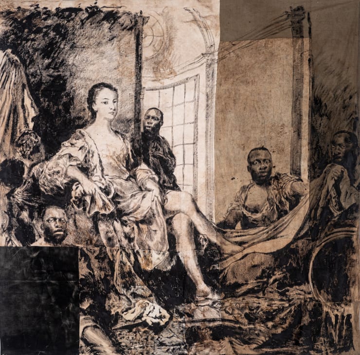 Roméo Mivekannin, Mademoiselle de Clermont en Sultane, after J.-M. Nattier - Série Modèle Noir, 2019