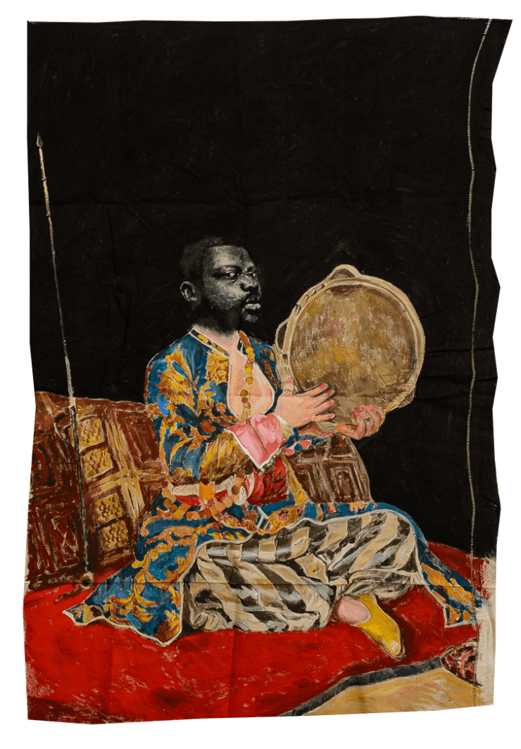 Roméo Mivekannin, Femme au tambourin vêtue à la turque, d'après Jean-Etienne Liotard, 2022