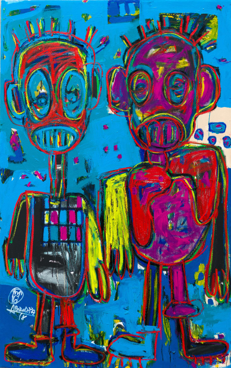 Aboudia, Masquerade #8, 2019