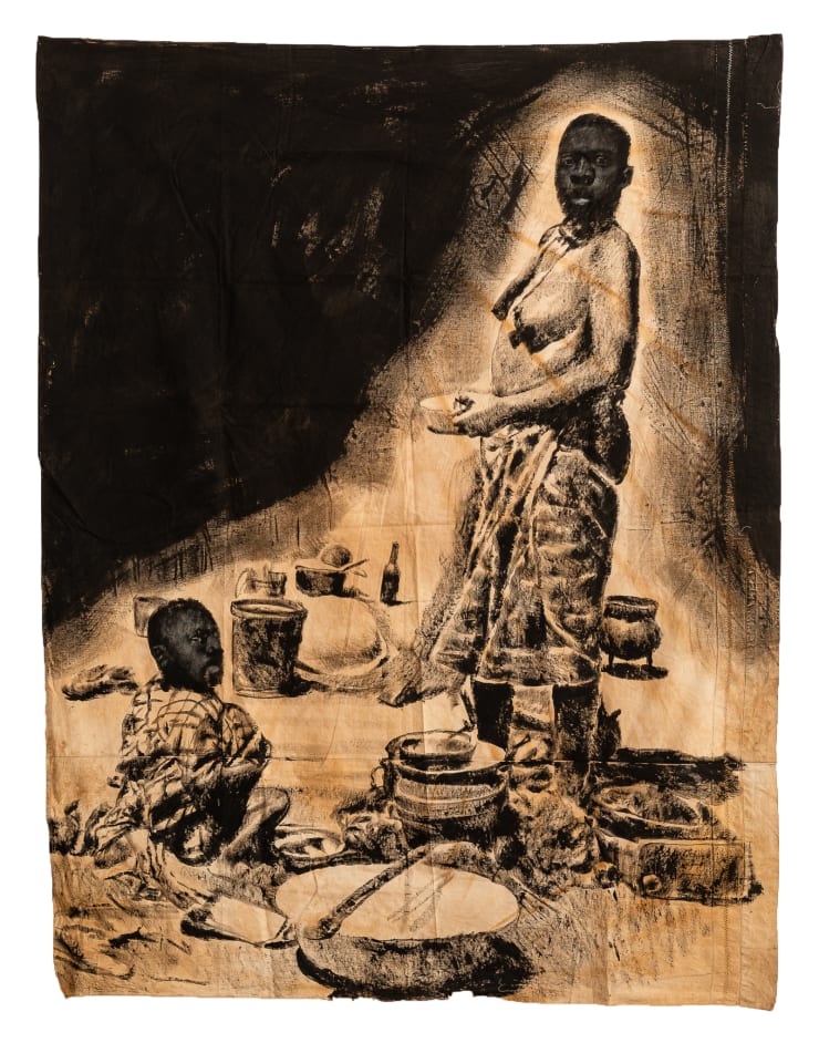 Roméo Mivekannin, Le Maroc Pittoresque - femme sénégalaise préparant sa cuisine, 2021