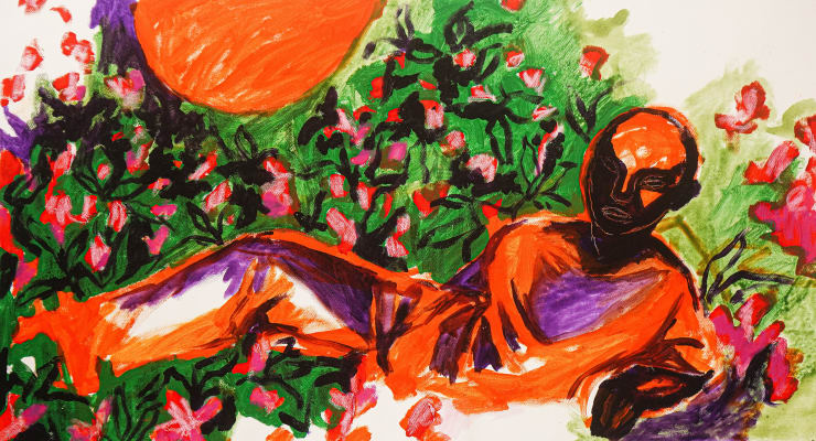 Rachel Marsil, Le jardin en fleur [The Flower Garden], 2022