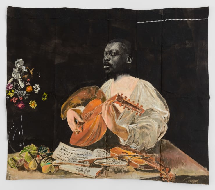 Roméo Mivekannin, Le joueur de luth, d'après Caravage, 2022