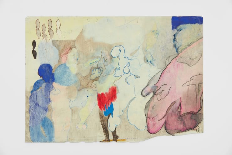 Cat Roissetter King’s Maid’s Dream, 2020 Colour pencil, graphite, crayon, on olive oil primed paper 297 x 420 mm