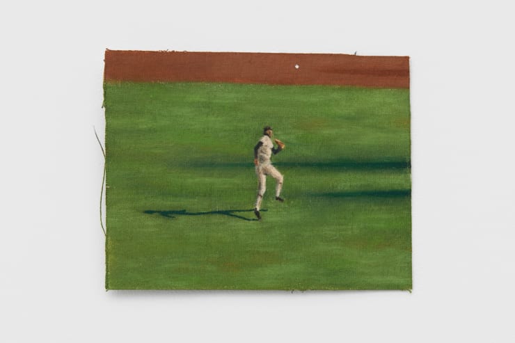 TJ Rinoski Flyball, 2022 Oil on unstretched linen 6 3/4 x 8 5/8 in 17 x 22 cm