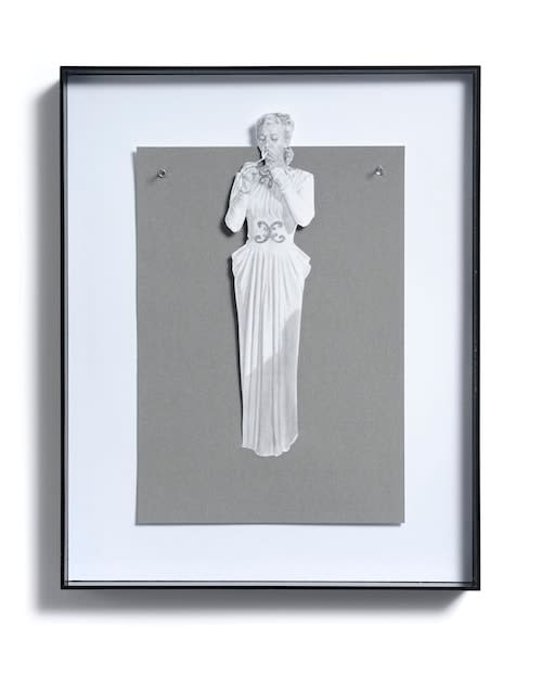 Nina Mae Fowler I Wake Up Screaming , 2011 Pencil on paper, collage and eyelets 40 x 33 x 3 cm