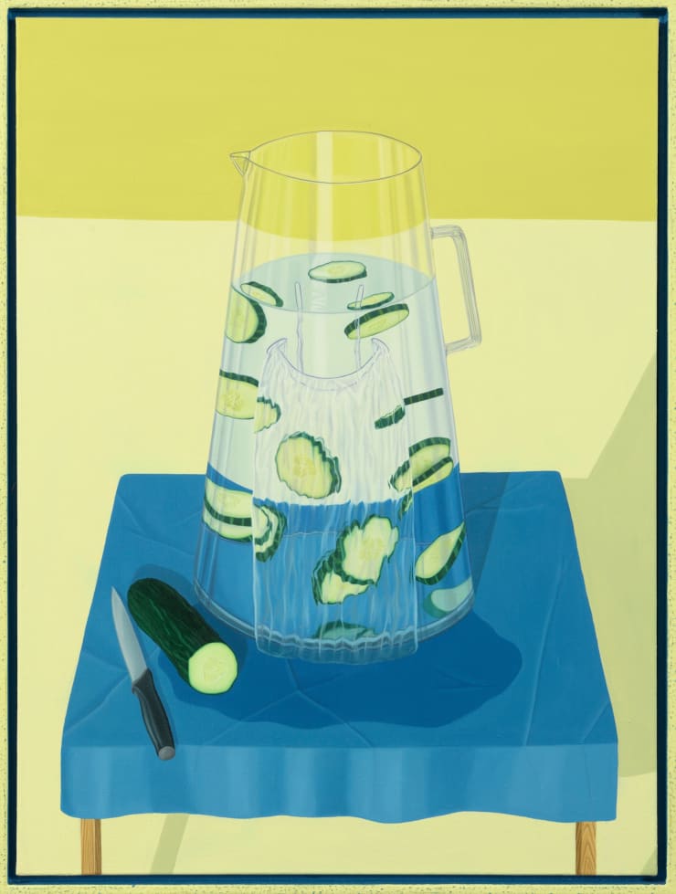 Tristan Pigott b.1990Middle Class Still Life On Antidepressants, 2016 Signed and dated on the reverse Oil on linen 85 x 64cm