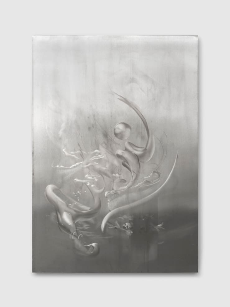 Elli Antoniou permanent present, 2024 Stainless steel 118.9 x 84.1 cm 46 3/4 x 33 1/8 in