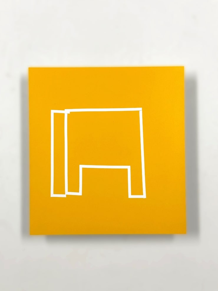 Anne Tallentire Yet this, plan c, 2023 Laminated 6mm MDF panel, 5mm adhesive opaque, matte tape. 29h x 27w x 3.70d cm 11.42h x 10.63w x 1.46d in