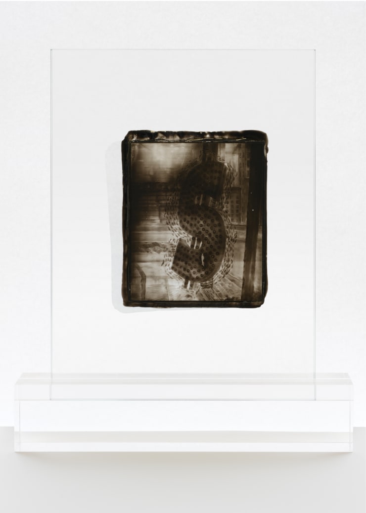 Henry Hudson Plate 8 detail from ‘The Rise and Fall of Young Sen’ - $, 2017 Woodburytype print Image size: 150 x 100 mm Perspex stand: 50 x 250 x 50 mm