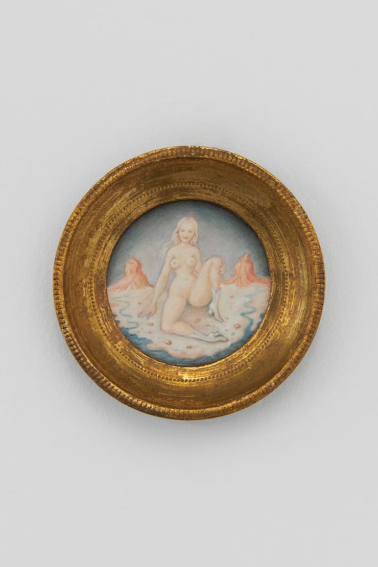 Lorena Lohr Desert Nude At Night , 2023 Oil on panel height 6 cm height 2 3/8 in