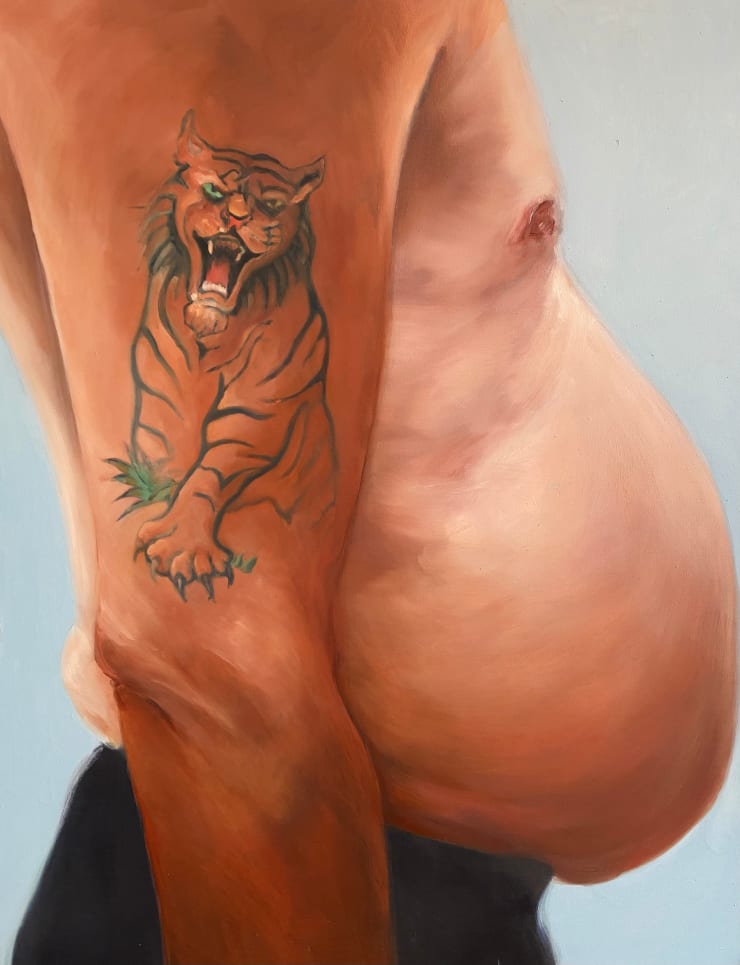 Joan Linder, Objectified Man: Tiger Belly, 1999