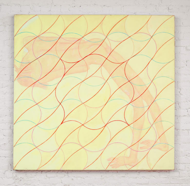 Audra Skuodas, Untitled (Red and Blue Lines Over Pink Figure), c. 2005