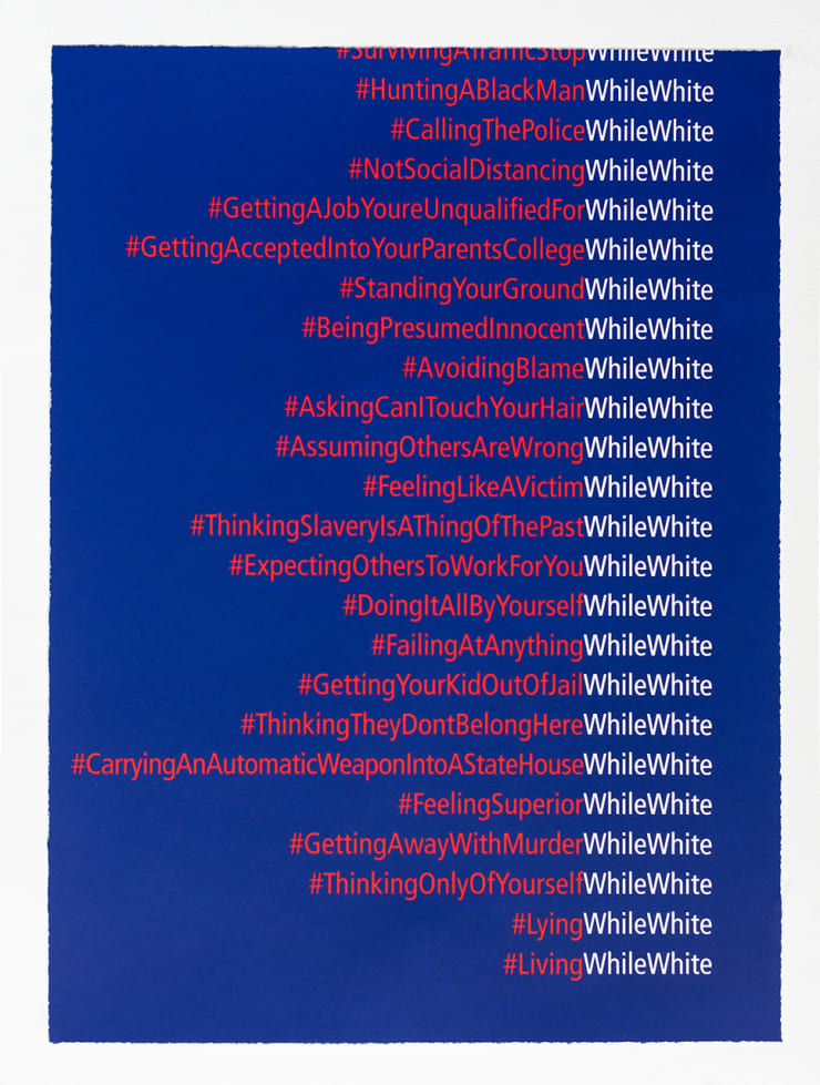 Dread Scott, #WhileWhite, 2020