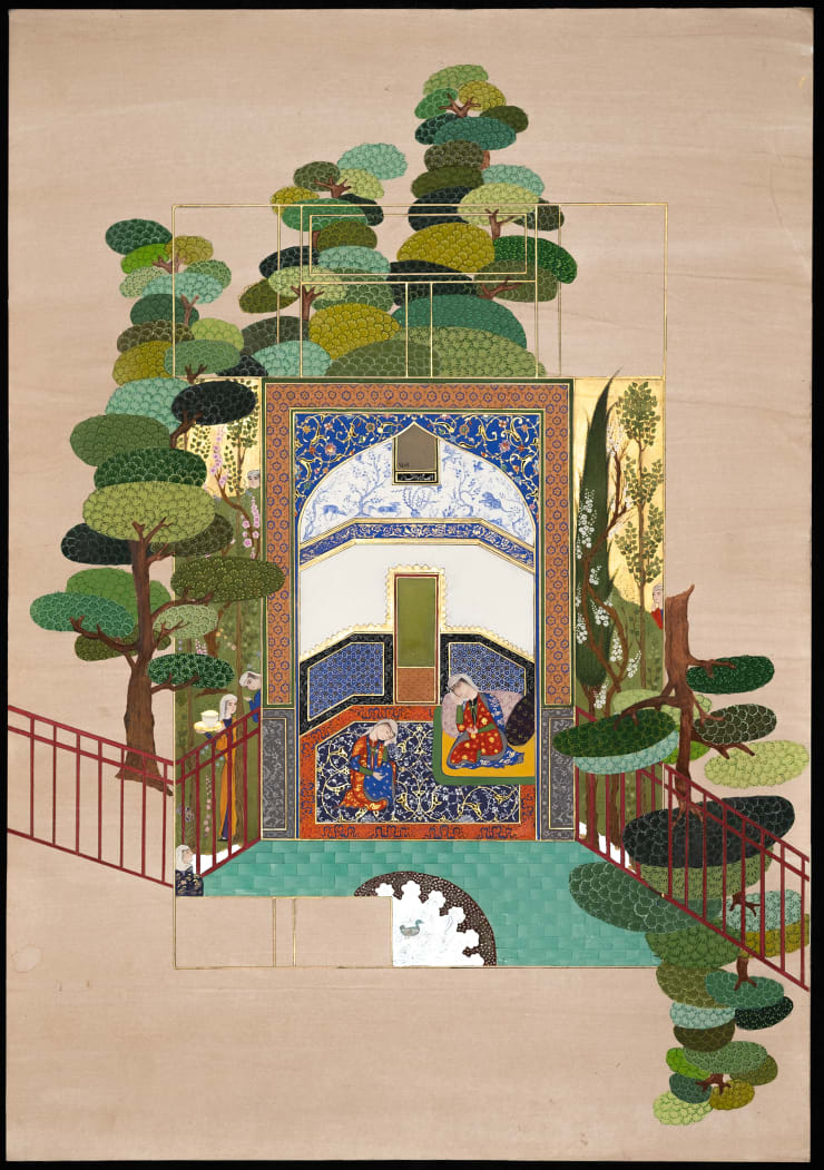 Elham Pourkhani, “Sindokht Conspiring the Murder of Zal” from the “The time in passing” series, 2022