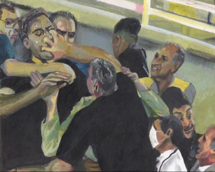 Sadra Baniasadi, Dust-up on the Stairs, 2023