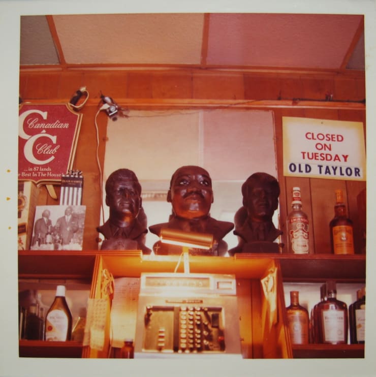 William Eggleston, Untitled (Martin Luther King, JFK & RFK decanters in Bar), 1972 (Printed 1972)