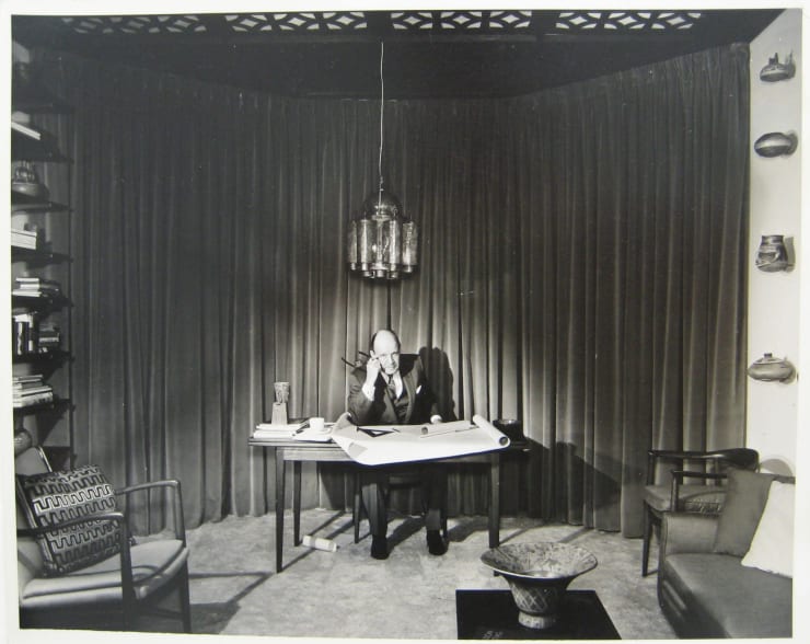 Pedro E. Guerrero, Edward Durell Stone Townhouse, New York City, Portrait in His Study., 1957